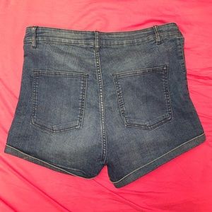 Dark wash high waisted jean shorts